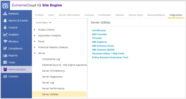 Monitor ExtremeCloud IQ - Site Engine Server Health