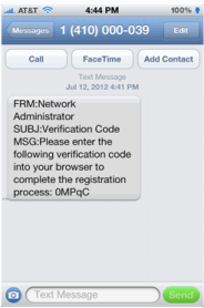 Complete Registration Text Message 