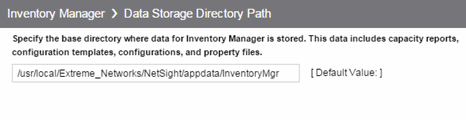 Data Storage Directory Path