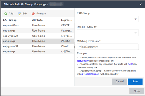 Configure RADIUS Server Certificates by EAP Group