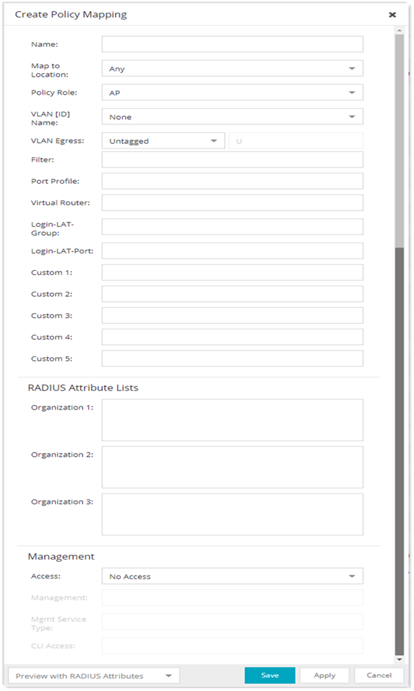 Add/Edit Policy Mapping