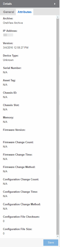 Archive File - Right Panel Attributes